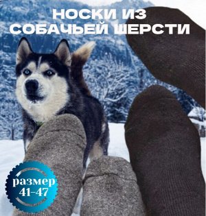 Носки из собачьей шерсти, размер единый (41-47)