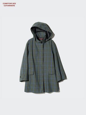 UNIQLO - женское пальто из водоотталкивающего материала Block в мелкую клетку