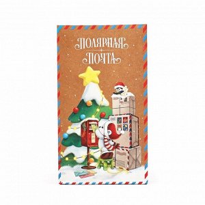 Пакет подарочный без ручек новогодний «Полярная почта», 10 х 19.5 х 7 см