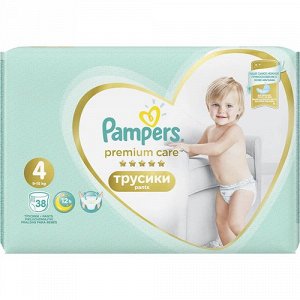 PAMPERS Подгузники-трусики Premium Care Pants д\мальчиков и девочек Maxi (9-15 кг) Упаковка 38