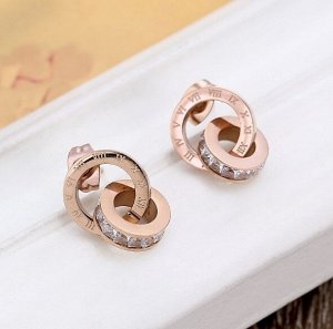 Серьги гвоздики с римскими цифрами