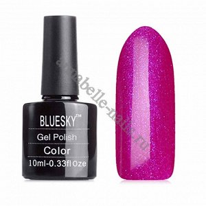 Гель-лак Bluesky №80618 яркий розовый, с синими и фиолетовыми микроблестками и перламутром, 10мл