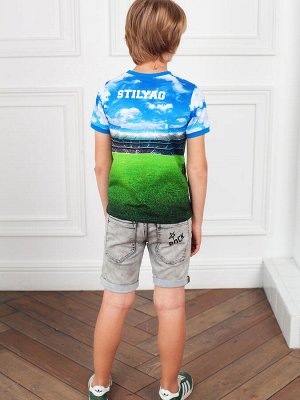 Футболка детская для мальчика хлопок с принтом Голкипер цвет Синий