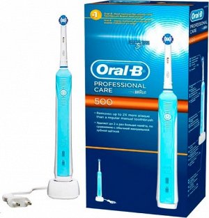 $ -> Подарочный набор ORAL_B Электрическая зубная щетка Pro 500\D16+Stages Power Frozen D12