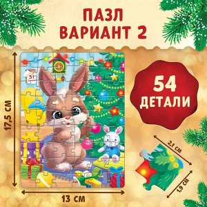 Подарочный набор на новый год «Посылка от Деда Мороза», книги, игрушка и пазл МИКС