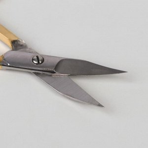 Ножницы маникюрные, загнутые, широкие, 9 см, цвет серебристый/золотистый, NSEC-603-HG-CVD
