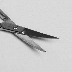 Ножницы маникюрные, загнутые, узкие, 9,5 см, цвет серебристый, В-106-S-SH