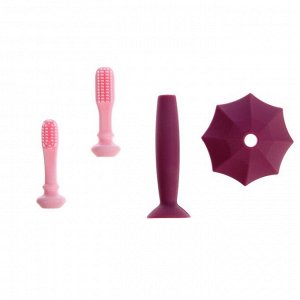 Зубная щётка «Зонтик», силикон, с ограничителем для безопасности, от 3 мес.