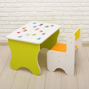 Набор мебели "Азбука" белый, зелёный, оранжевый, жёлтый