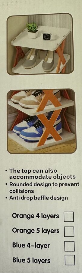 Полка для обуви пластиковая 4 яруса "creative multi purpose shoe rack"