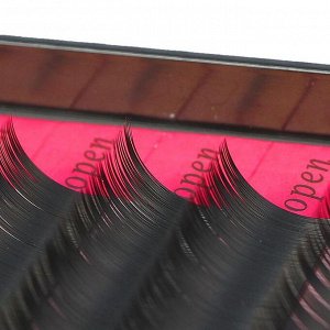 Набор ресниц для наращивания, 8, 10, 12 мм, толщина 0,15 мм, изгиб D, 12 рядов, цвет чёрный