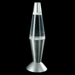 Светильник ночник Лава Тайфунподсветка меняется серебро 32 см