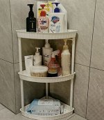 Угловая трехъярусная пластиковая полка в ванную &quot;TRIANGULAR TYPE SHELF&quot;27*97*27 см