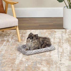 Лежанка MidWest Deluxe Wave Bed для собак и кошек меховая 41х30х6,5 см, серая
