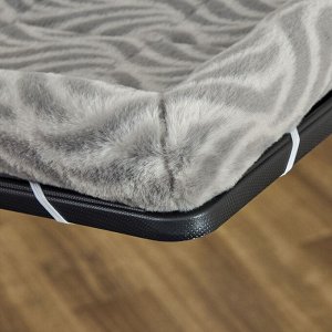 Лежанка MidWest Deluxe Wave Bed для собак и кошек меховая 41х30х6,5 см, серая