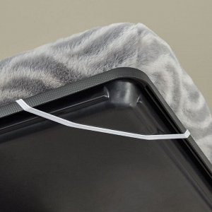 Лежанка MidWest Deluxe Wave Bed для собак и кошек меховая 51х31,5х6,5 см, серая