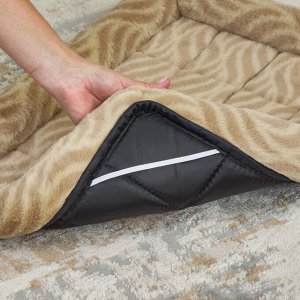 Лежанка MidWest Deluxe Wave Bed для собак и кошек меховая 41х30х6,5 см, цвет песочный