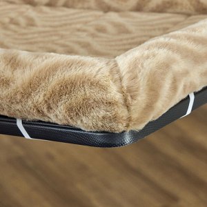 Лежанка MidWest Deluxe Wave Bed для собак и кошек меховая 51х31,5х6,5 см, цвет песочный