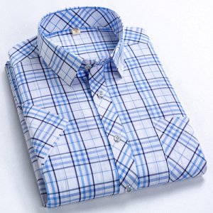 Рубашка Стильная клетчатая рубашка с коротким рукавом.