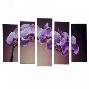 Картина модульная на подрамнике "Розовая орхидея" 125х80 см(2-25х63, 2-25х70, 1-25х80)