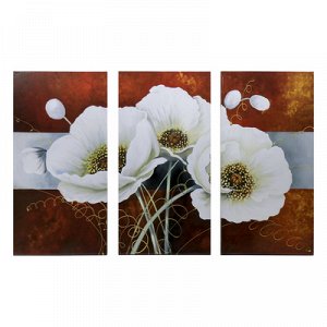 Картина модульная на подрамнике "Белый цветок" 99x65 см.(3-33х65)
