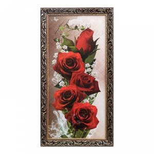 Картина "Красные розы" 40х77см