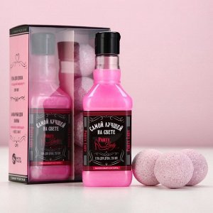 Подарочный набор косметики Party Lady, гель для душа виски 250 мл и бомбочки для ванны 4x40 г, Чистое счастье
