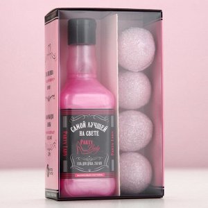 Подарочный набор косметики Party Lady, гель для душа виски 250 мл и бомбочки для ванны 4x40 г, Чистое счастье