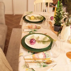Набор новогодний столовый Spruce mood скатерть 150х110см +/-3см с ВГМО, салфетка 40х40см-4 шт, 100%хл