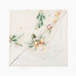 Набор новогодний столовый Spruce mood скатерть 150х110см +/-3см с ВГМО, салфетка 40х40см-4 шт, 100%хл