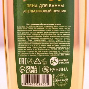 Пена для ванны «Тепла и уюта!», 250 мл, аромат апельсинового пряника, Чистое счастье