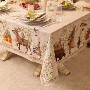 Скатерть новогодняя «Этель. Новогоднее чудо», 150x220 см ±3 см с ВГМО, 100% хлопок, саржа 190 г/м²