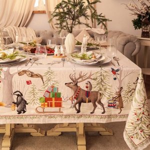 Скатерть новогодняя «Этель. Новогоднее чудо», 150x220 см ±3 см с ВГМО, 100% хлопок, саржа 190 г/м²
