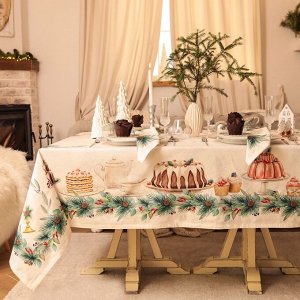 Набор новогодний New Years treat: скатерть 150x220 см ±3 см с ВГМО, салфетка 40x40 см-12 шт., 100% хлопок