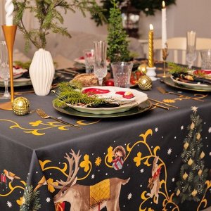 Скатерть новогодняя Этель Fairy tale 150х110см +/-3см с ВГМО, 100%хл, саржа 190гр/м2