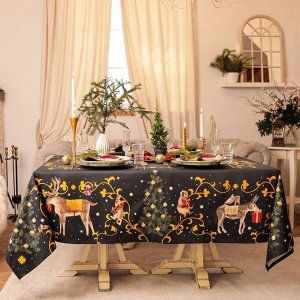 Скатерть новогодняя Этель Fairy tale 150х110см +/-3см с ВГМО, 100%хл, саржа 190гр/м2