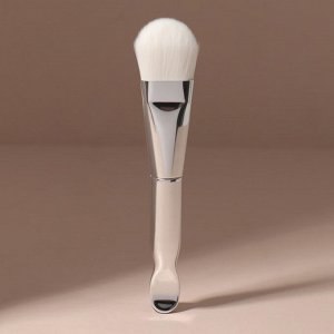 Кисть для масок SILVER, с лопаткой, 14(±1) см, серебристая, белая