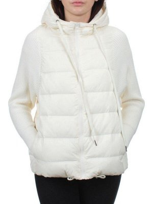 GB 8105 MILK WHITE Пуховик облегченный женский (пух, трикотаж)
