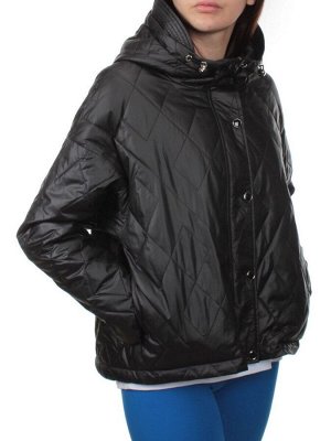 23-026 BLACK Куртка оверсайз демисезонная женская (синтепон 100 гр.)