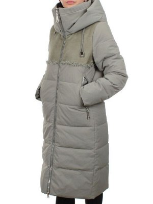 23-636 OLIVE Пальто зимнее женское (холлоффайбер 150 гр., искусственная дубленка)