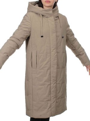 1120 DARK BEIGE Пальто зимнее облегченное женское (холлофайбер 150 гр.)