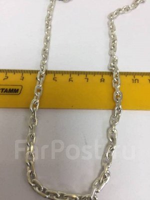 Цепь серебро Якорное плетение  арт мс-151