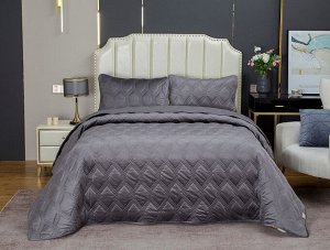 Стеганное покрывало Kendall (графит) 240х260см (1), 50х70см (2), шт