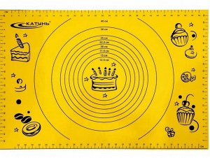 Коврик силиконовый для раскатки теста  60х40х0,1 см, цвет: микс