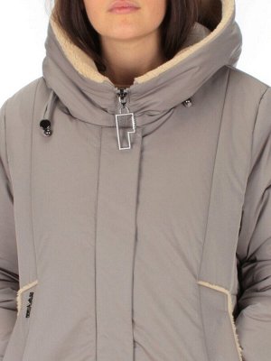 M-9079 GRAY/BEIGE Пальто зимнее женское CORUSKY (верблюжья шерсть)