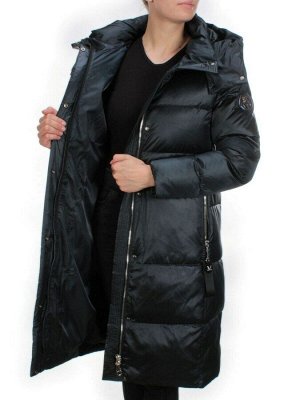 9110 DARK GREEN Пальто зимнее женское FLOWERROVE (200 гр. холлофайбера)