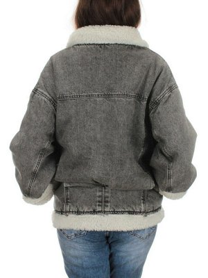 626420056008A24004 GRAY Куртка джинсовая женская, утепленная (77.6% хлопок, 22.4% полиэстер)