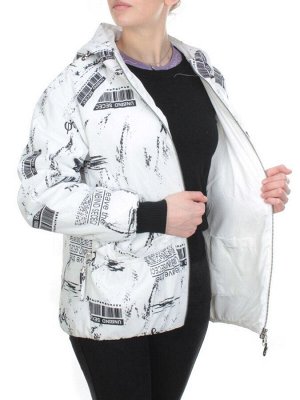 ZW-2183-1C WHITE Куртка демисезонная женская BLACK LEOPARD (100 гр.синтепона)