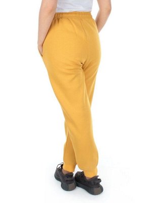 5671 YELLOW Брюки спортивные женские с начесом (50% хлопок, 50% полиэстер)