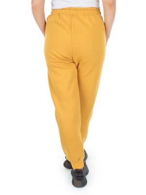5671 YELLOW Брюки спортивные женские с начесом (50% хлопок, 50% полиэстер)